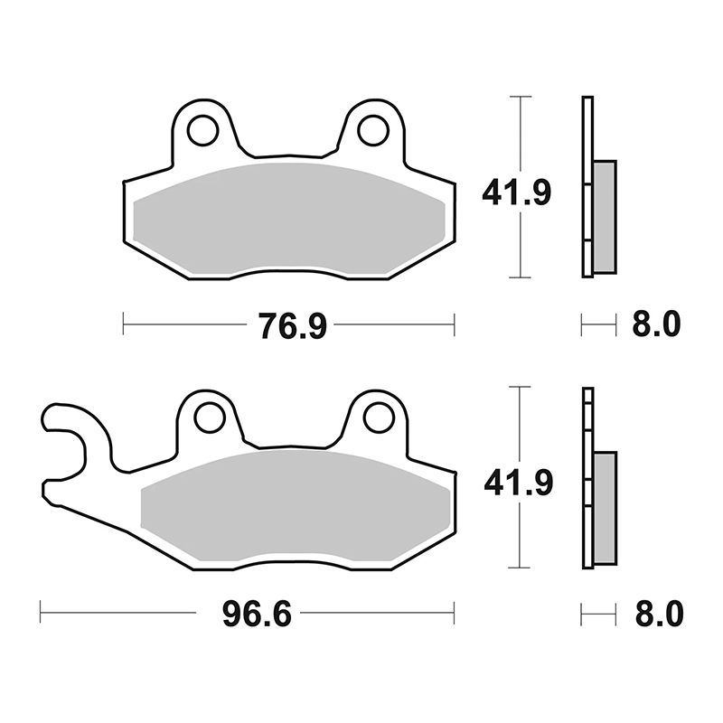 Plaquette de frein Brembo carbone céramique -07076 cc - vue 3