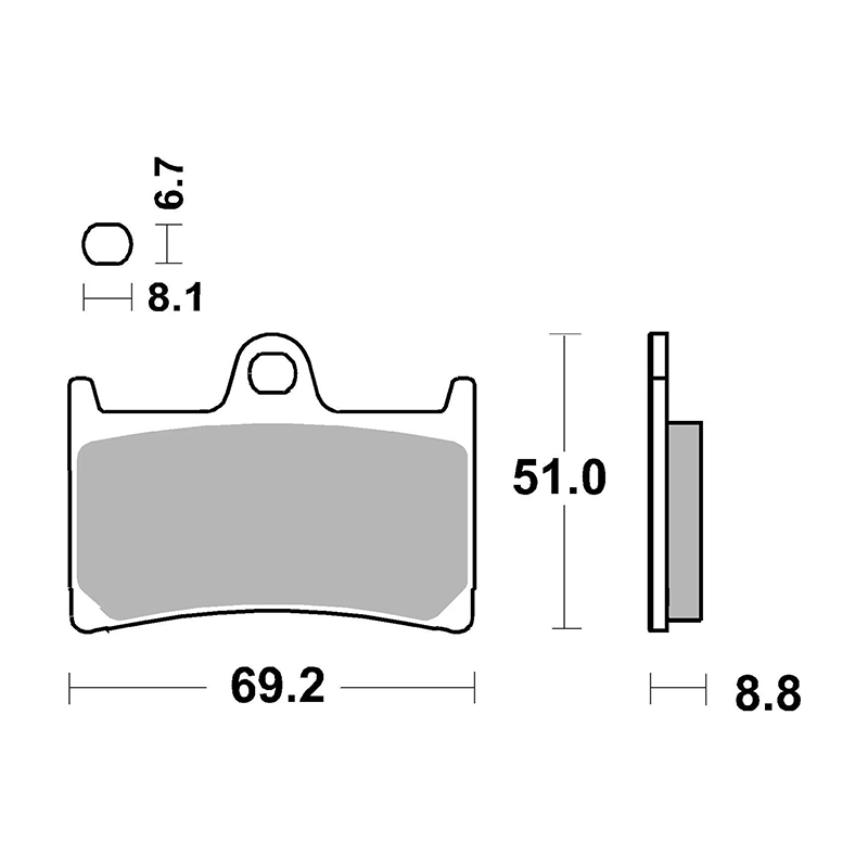 Plaquette de frein Brembo carbone céramique avant Yamaha TMAX 560/530/500 -07077 cc - vue 3