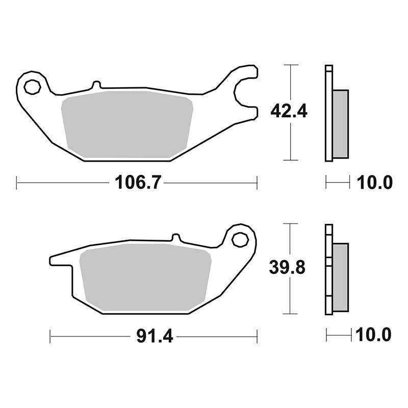 Plaquette de frein Brembo carbone-céramique arrière Yamaha 125 Tricity 2014-2019 - 07110 CC - vue 3