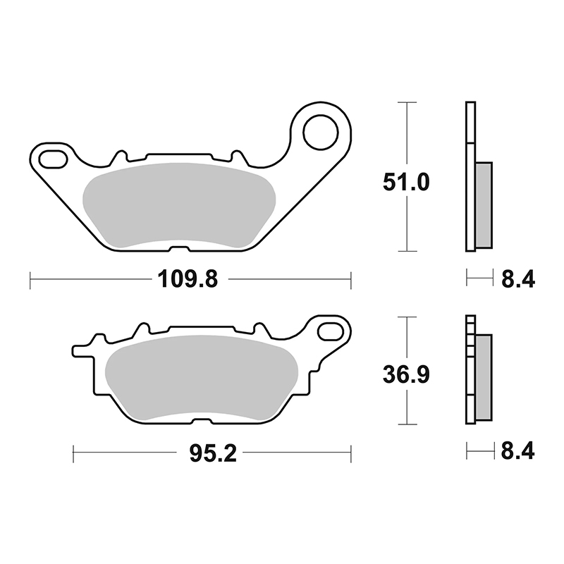 Plaquette de frein Brembo céramique carbone pour Yamaha N-Max 125 2015+ arrière -07114 cc - vue 3