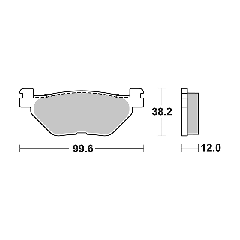 Plaquette de frein Brembo Yamaha TMAX 560/530/500 arrière métal fritté -07052XS - vue 3