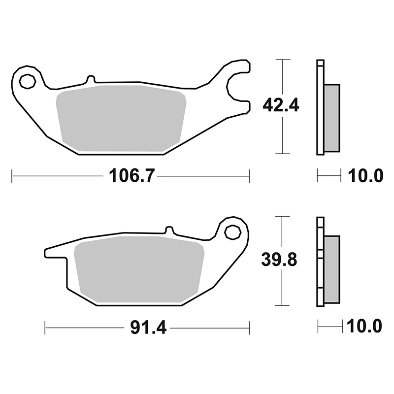 Plaquette de frein Brembo Honda 125 CBR-R 2003-2010 arrière carbone-céramique -07HO4905 - vue 3