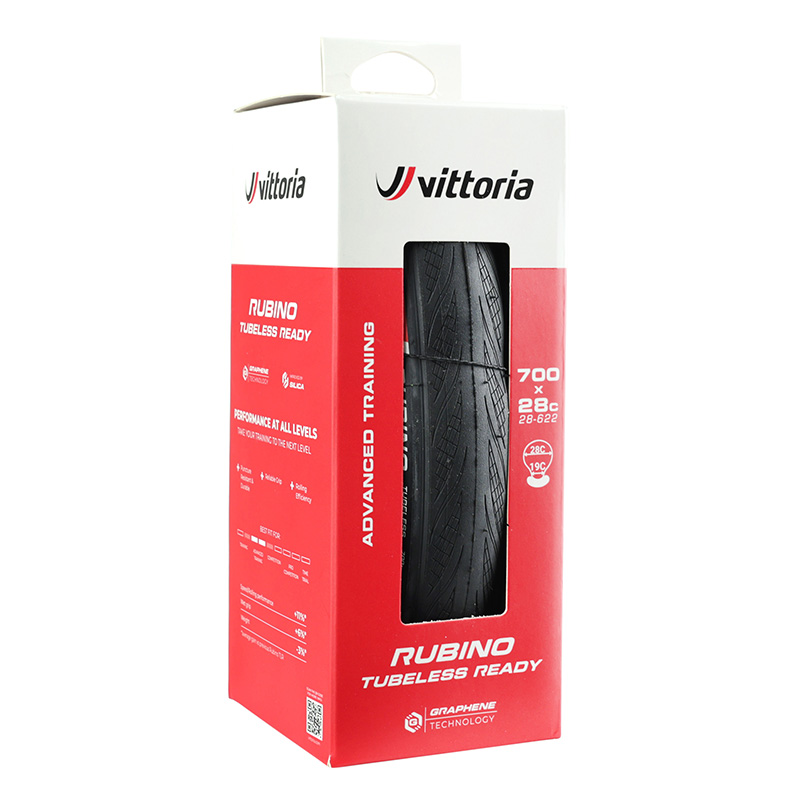 Pneu route Vittoria Rubino V graphène 2.0 700 x 28 tubeless ready noir - vue 3