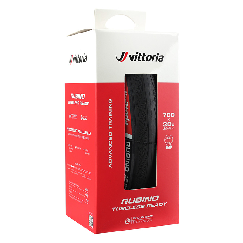 Pneu route Vittoria Rubino V noir Graphene 2.0 700 x 30 Tubeless Ready TS - vue 3
