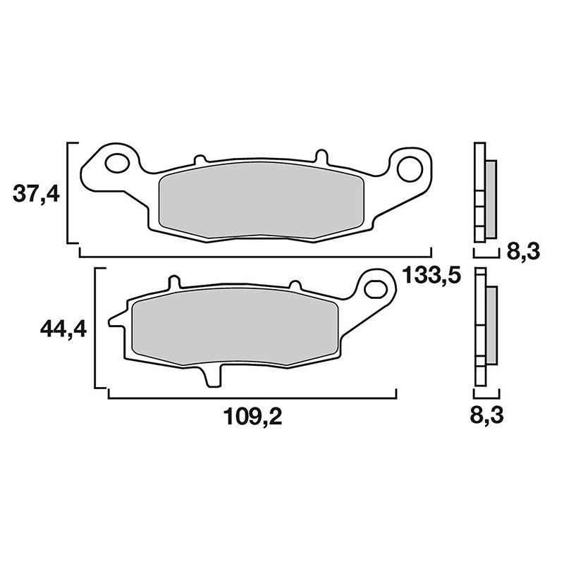 Plaquette de frein Brembo 07KA18SA route métal fritté - vue 3