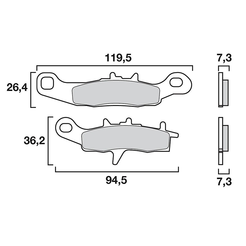 Plaquette de frein Brembo pour kawasaki 85 KX 2001+ av-suzuki 85 RM 2005+ av (off road metal fritte) -07KA22SD - vue 3