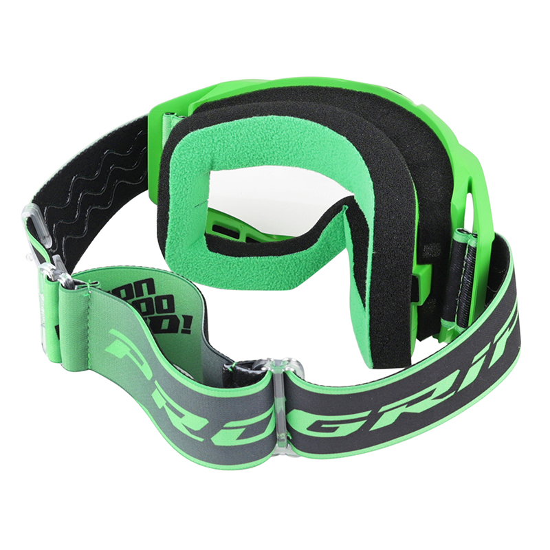 Masque-lunettes cross Progrip 3300 TR Vision Go vert mat écran transparent anti-rayures anti-UV anti-buée - vue 3