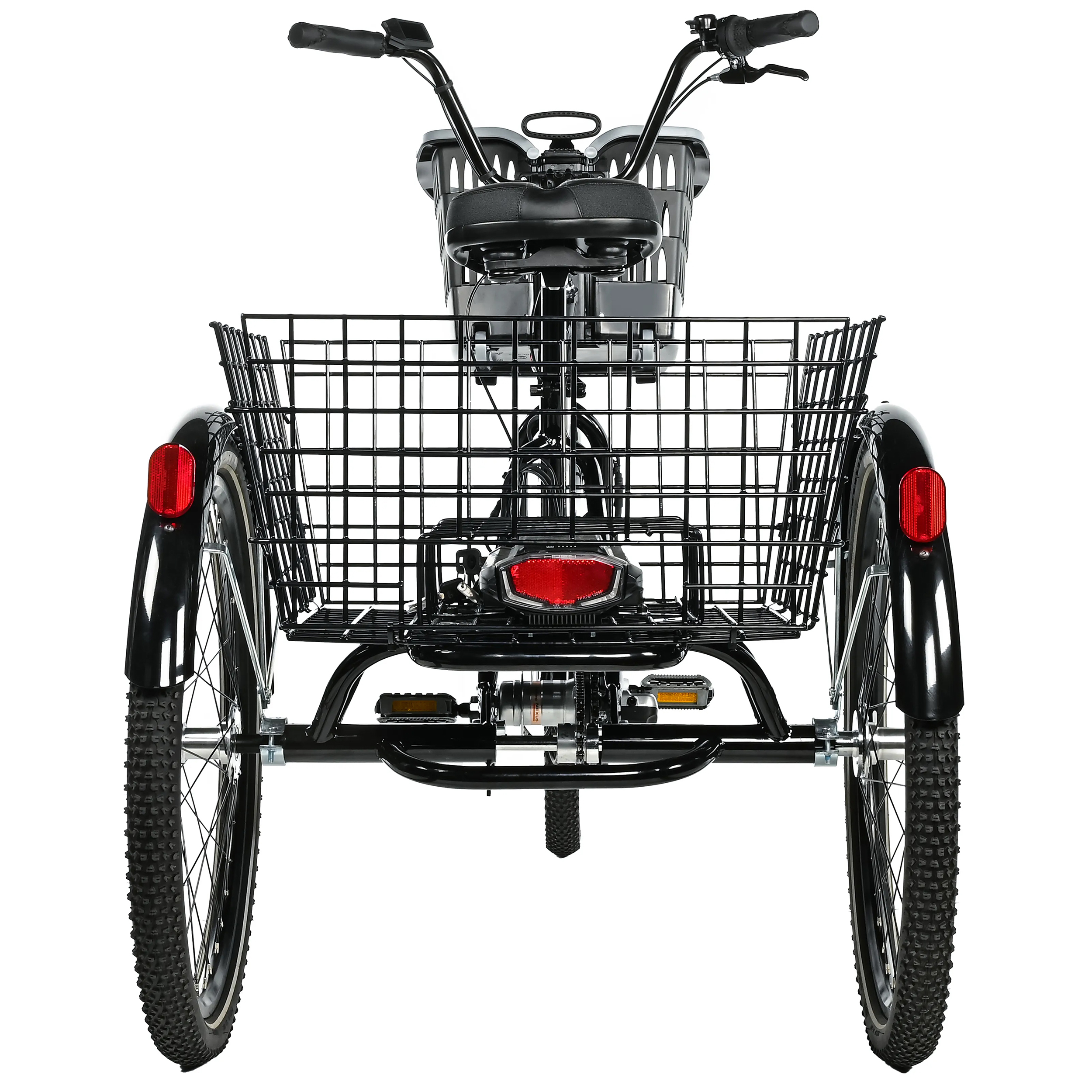 Tricycle electrique-vae city Leader Fox 24" bormio 2025 mixte noir brillant 3V shimano nexus moteur roue av bafang 36V 45NM batterie 14,4AH (largeur hors tout 81CM) - vue 5