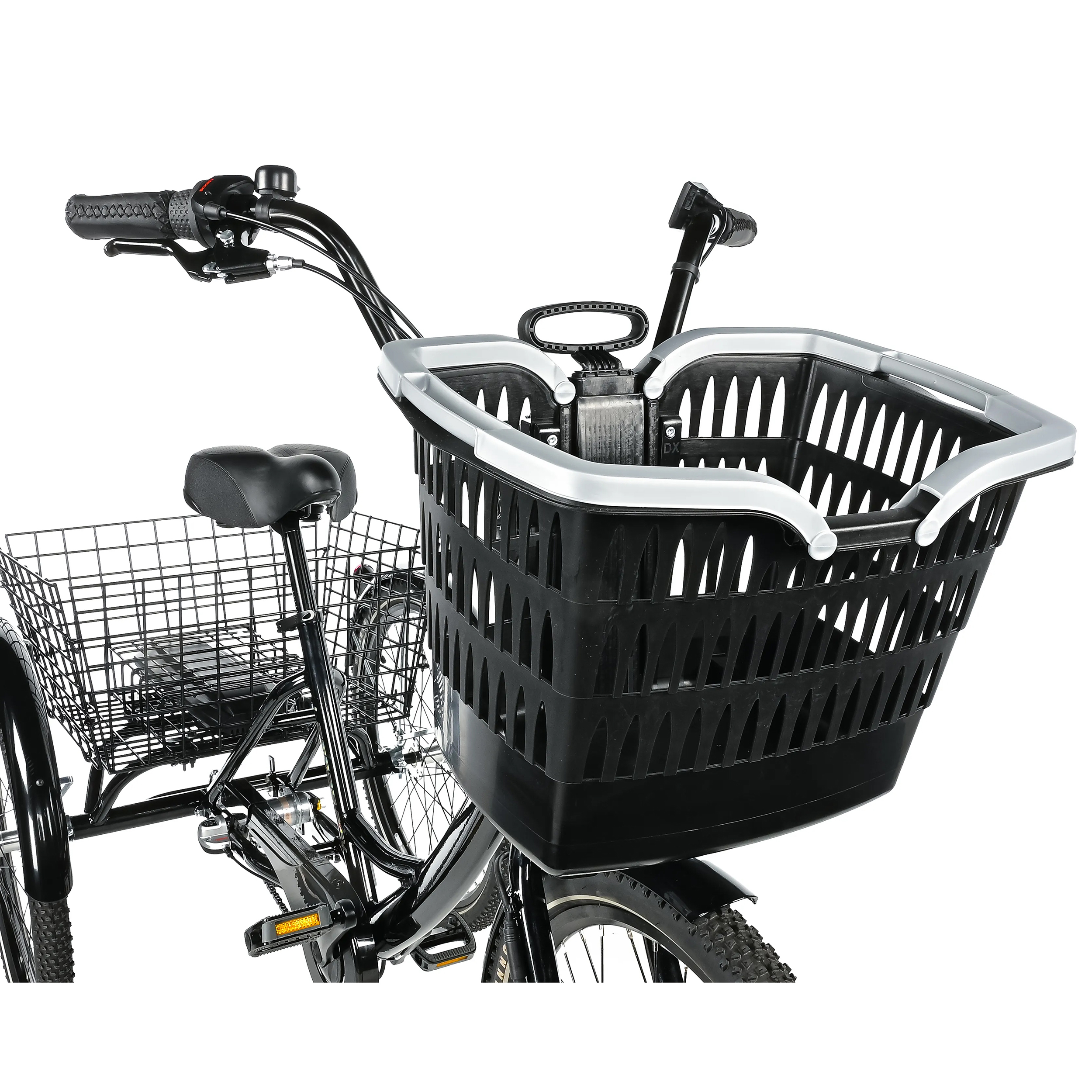Tricycle electrique-vae city Leader Fox 24" bormio 2025 mixte noir brillant 3V shimano nexus moteur roue av bafang 36V 45NM batterie 14,4AH (largeur hors tout 81CM) - vue 6
