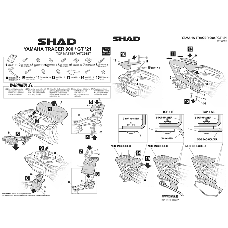 Fixation top case Shad Top Master Yamaha 900 Tracer 9 GT 2021+ (Y0TC91ST) - vue 5