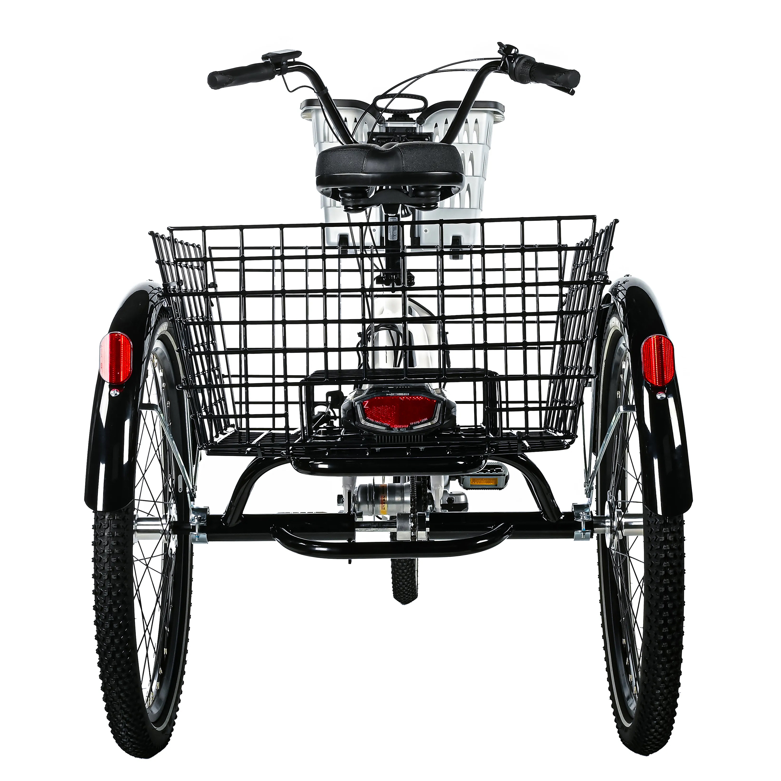Tricycle electrique-vae city Leader Fox 24" bormio 2025 mixte blanc brillant 3V shimano nexus moteur roue av bafang 36V 45NM batterie 14,4AH (largeur hors tout 81CM) - vue 5