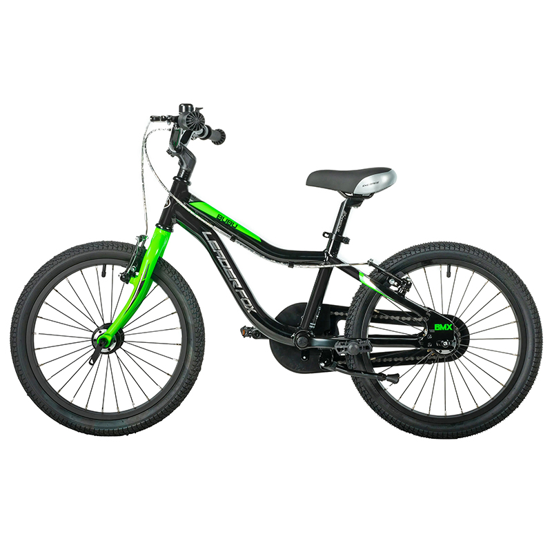Vélo enfant 18 pouces Leader Fox Bubu 2025 noir vert monovitesse cadre alu - vue 2