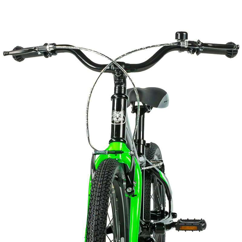 Vélo enfant 18 pouces Leader Fox Bubu 2025 noir vert monovitesse cadre alu - vue 3