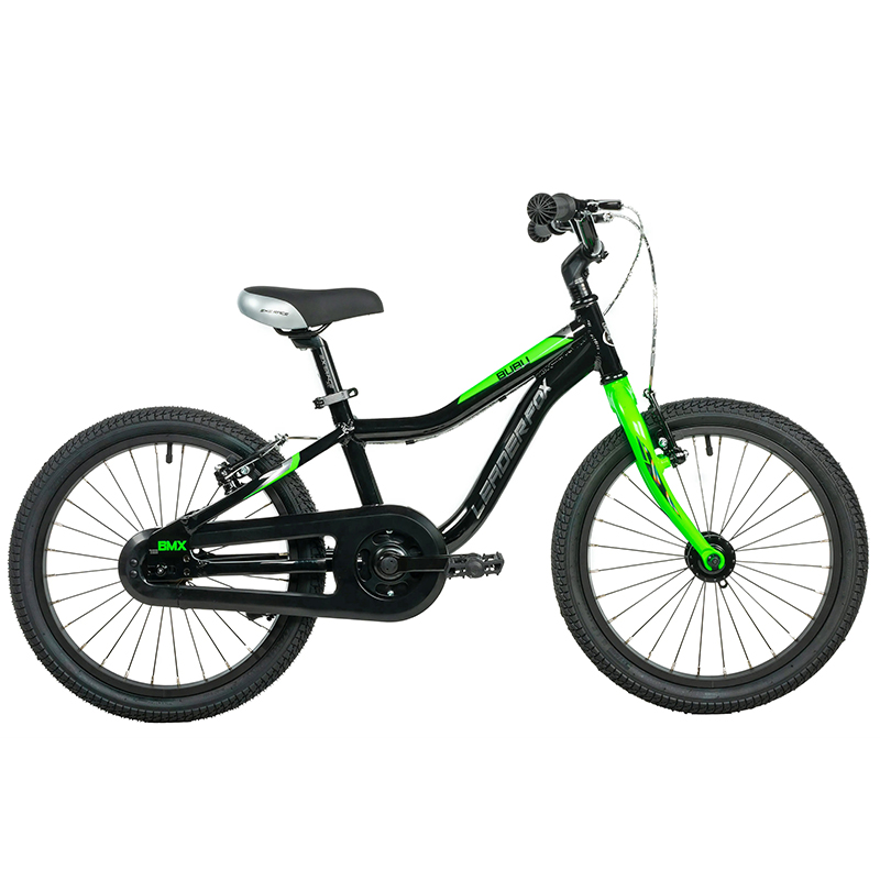 Vélo enfant 18 pouces Leader Fox Bubu 2025 noir vert monovitesse cadre alu - vue 4