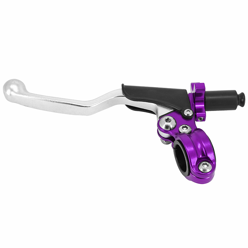 Poignée-levier d'embrayage AVOC universel alu violet-argent avec cache-poussière levier court 2 doigts - vue 2