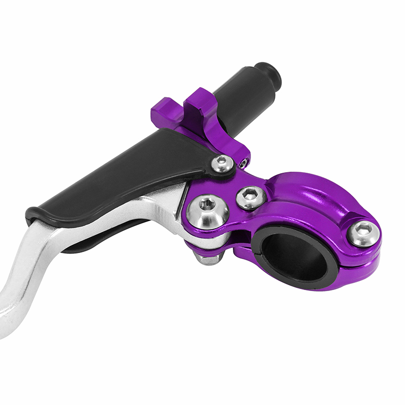 Poignée-levier d'embrayage AVOC universel alu violet-argent avec cache-poussière levier court 2 doigts - vue 4