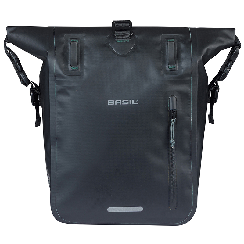 Sacoche arrière vélo latérale Basil Rivo Waterproof 12-15L noir (38x14x25cm) - vue 3