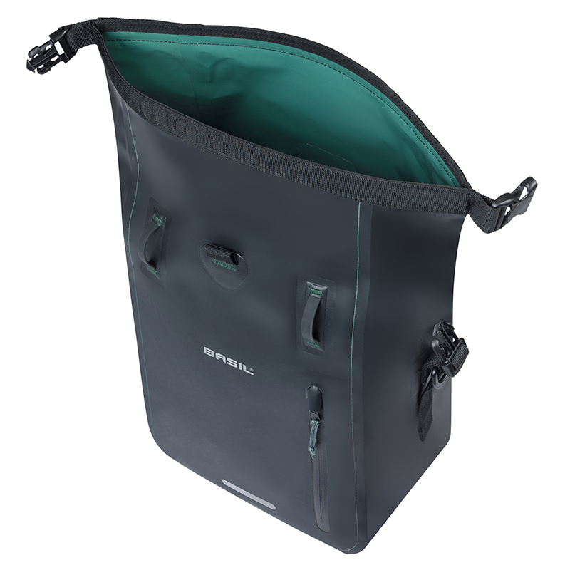 Sacoche arrière vélo latérale Basil Rivo Waterproof 12-15L noir (38x14x25cm) - vue 4
