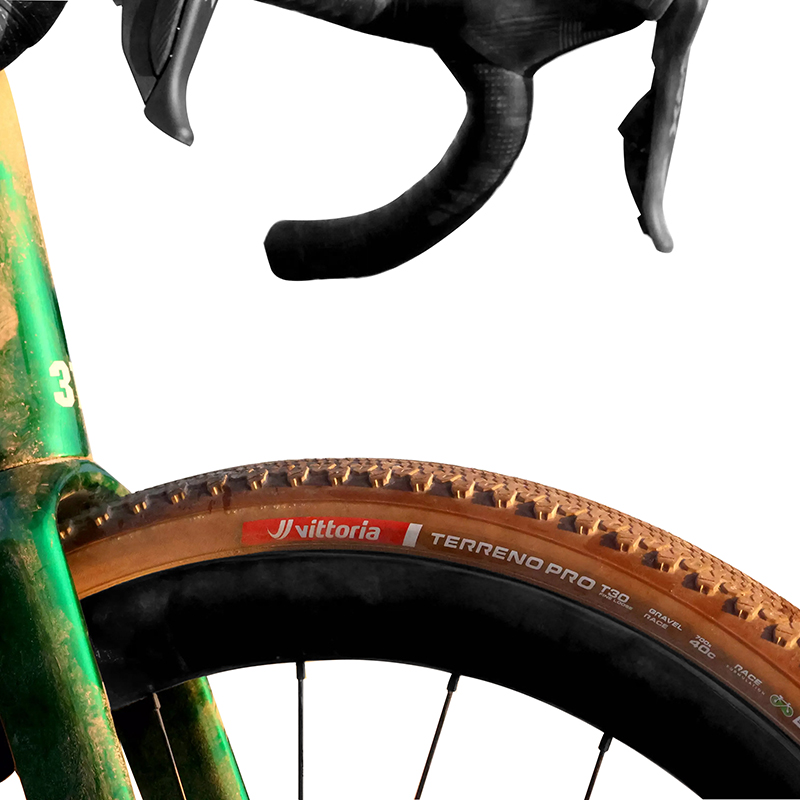 Pneu gravel Vittoria Terreno T30 Fine Loose Race 700 x 45 tubeless ready marron foncé - vue 4