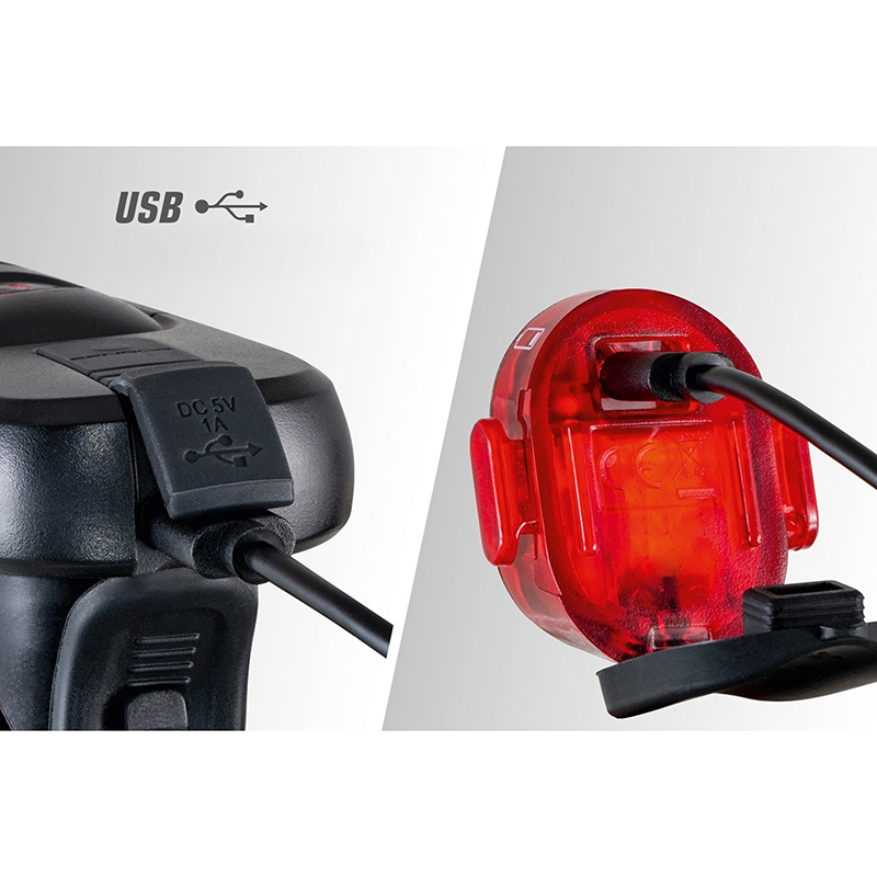 Éclairage vélo USB Sigma Aura 45 Micro Set Nugget II noir homologué - vue 5