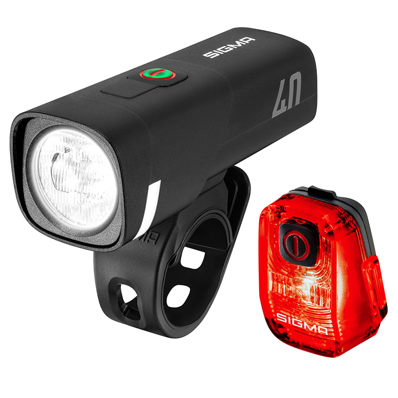 Sigma Aura 40 Lux-Hiro 10 Kit Éclairage USB Vélo Noir Homologué - vue 2