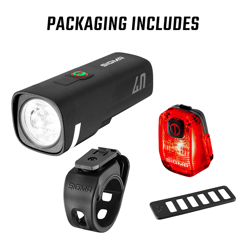 Sigma Aura 40 Lux-Hiro 10 Kit Éclairage USB Vélo Noir Homologué - vue 3