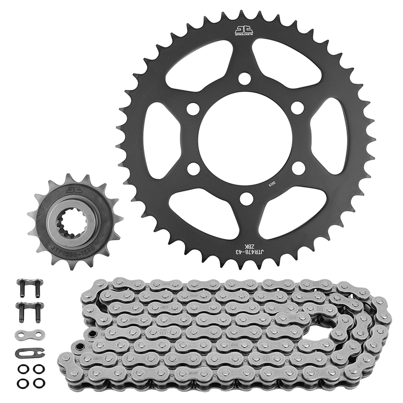 Kit chaîne JT Sprockets adapté Kawasaki 750 Z750 2004-2014 520 15X43