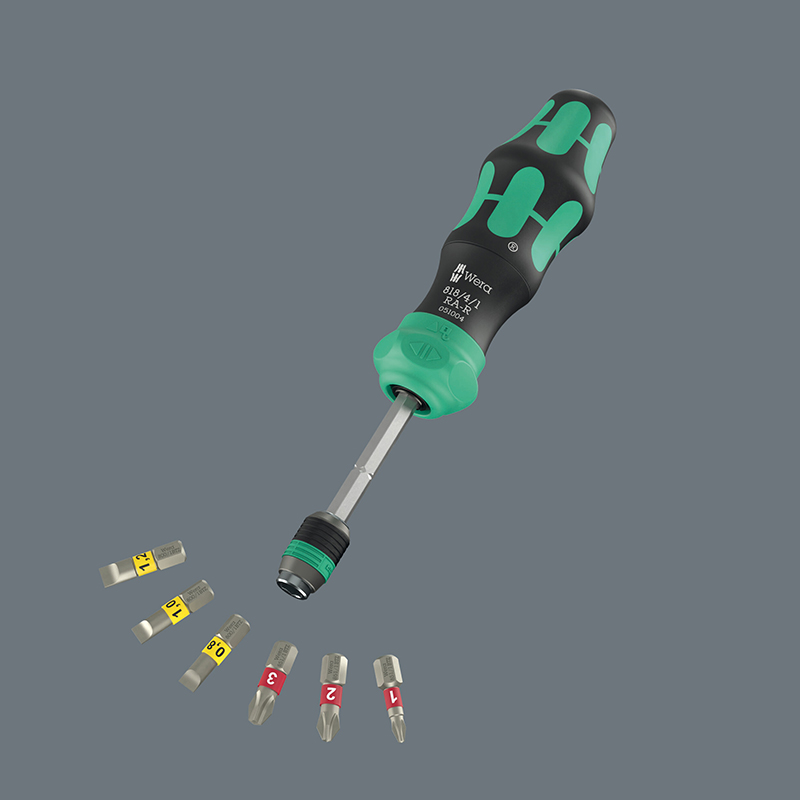 Tournevis porte-embout Wera 818 20 RA-R 1-4 noir-vert - vue 2