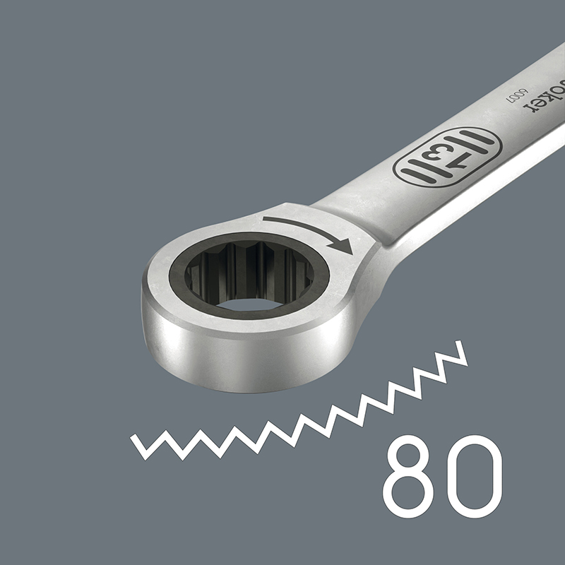 Clé mixte-plate à cliquet Wera Joker 13 mm version longue 245 mm chrome molybdène - vue 6