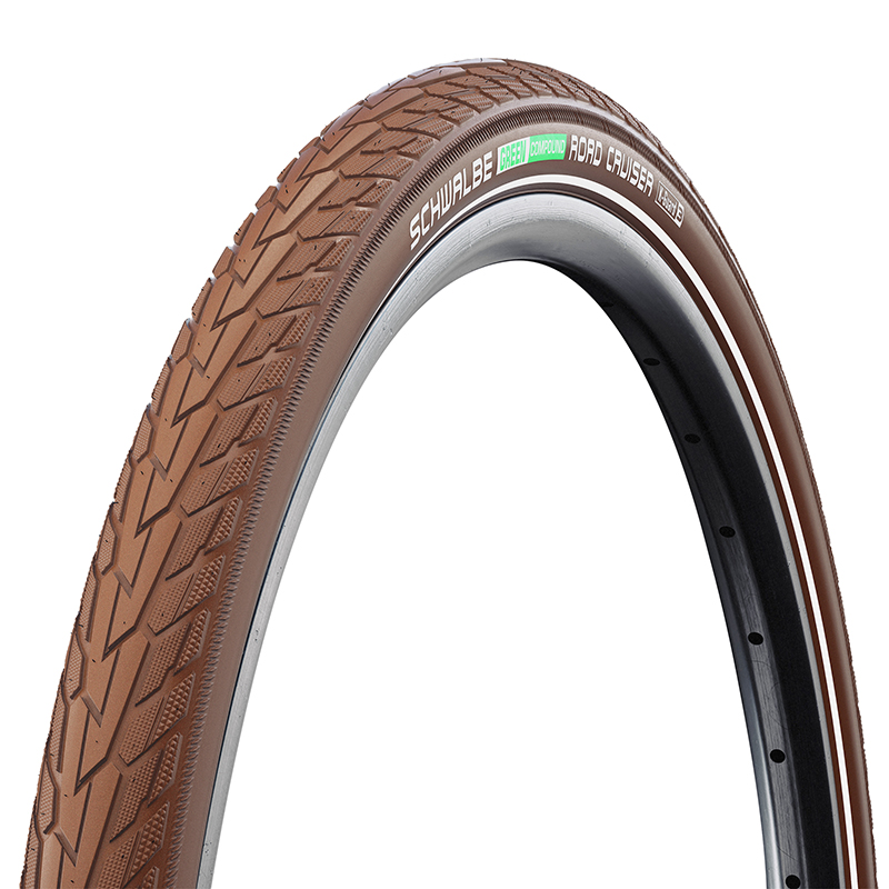 Pneu VTC urbain Schwalbe Road Cruiser 700 x 40 (29 x 1,60) marron renfort K-Guard flanc Reflex (42-622)