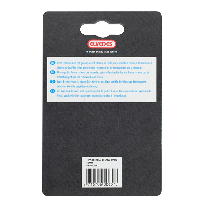 Patins de frein route Elvedes pour Shimano jante aluminium 55 mm noir (paire) - vue 3