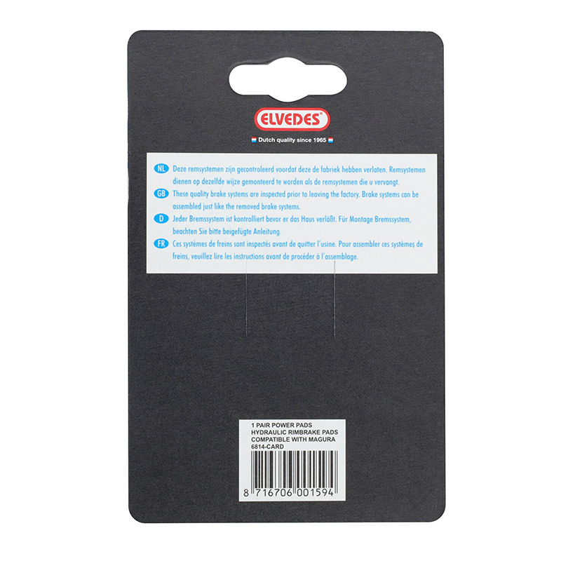 Porte-patin frein VAE à cartouche Elvedes pour Magura HS11-33 sur jante aluminium 55 mm noir (1 paire) - vue 3