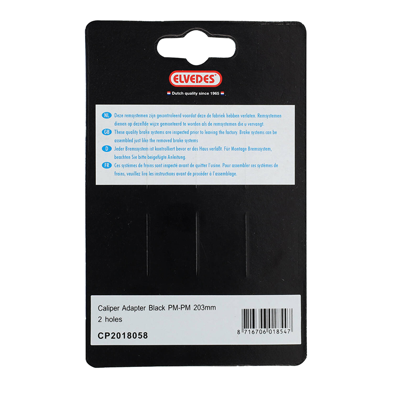 Adaptateur rehausse frein à disque VTT post-mount avant Elvedes 180 mm pour disque 203 mm - vue 4