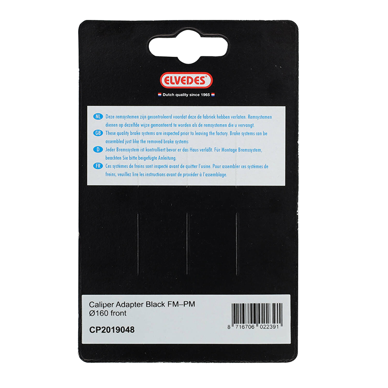 Adaptateur frein à disque route avant Elvedes 160 mm étrier post-mount sur cadre flatmount - vue 4