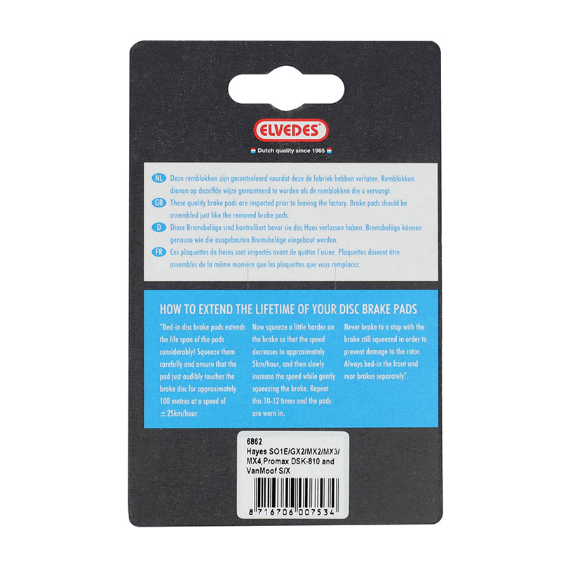 Plaquettes de frein VTT Elvedes Promax DSK810 organiques soft (paire) - vue 3