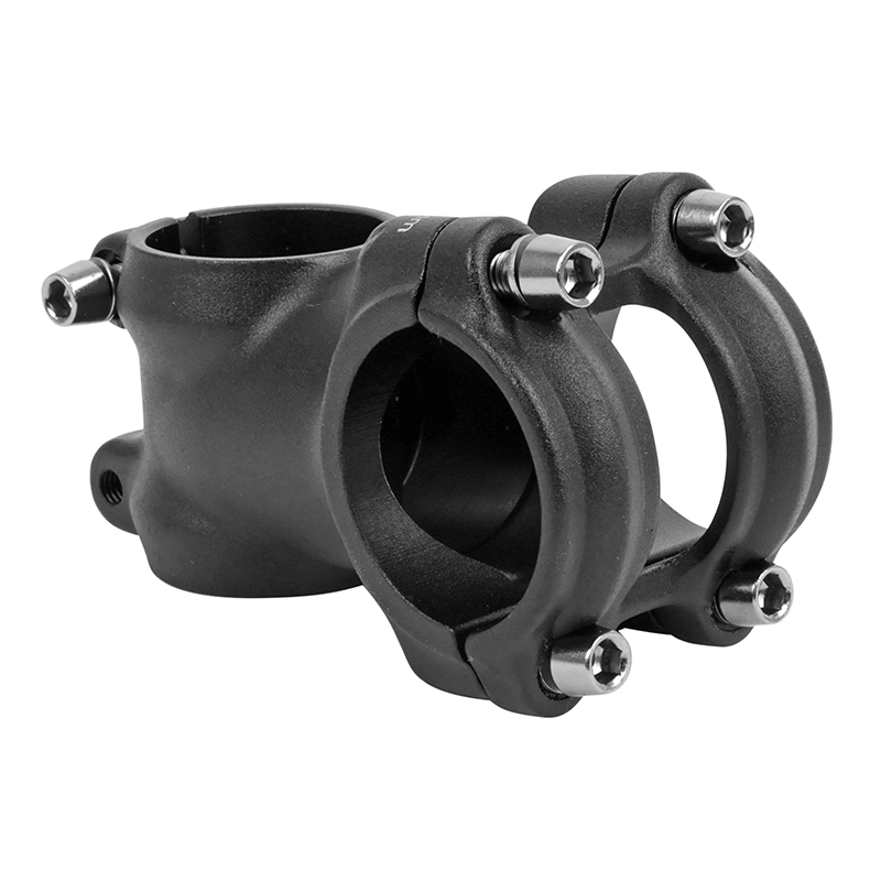 Potence route-VTT aluminium 6061 noir 31,8 mm 50 mm pour pivot fourche 1"1/8 (28,6 mm) angle ±7°