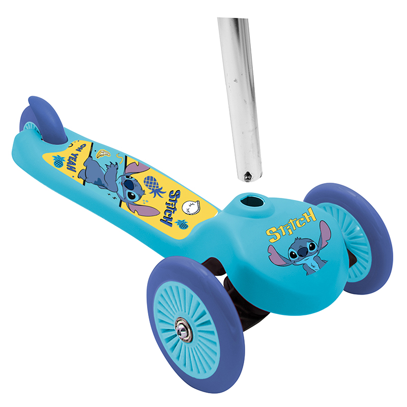 Trottinette enfant Disney 3 roues Stitch bleu pliable et réglable avec frein roue arrière - vue 3