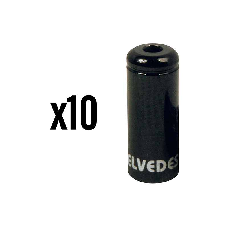EMBOUT DE GAINE DE FREIN 5 mm ALU NOIR ETANCHE (VENDU PAR 10) -ELVEDES-