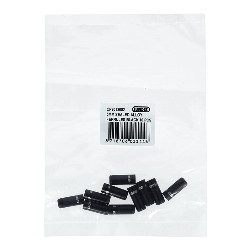 Embout de gaine de frein 5 mm alu noir étanche ELVEDES (lot de 10) - vue 3