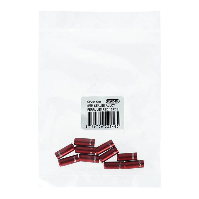 Embout de gaine de frein 5 mm aluminium rouge étanche ELVEDES (lot de 10) - vue 3