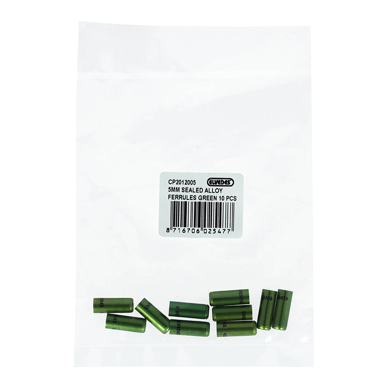 Embout de gaine de frein 5 mm alu vert étanche Elvedes (lot de 10) - vue 3
