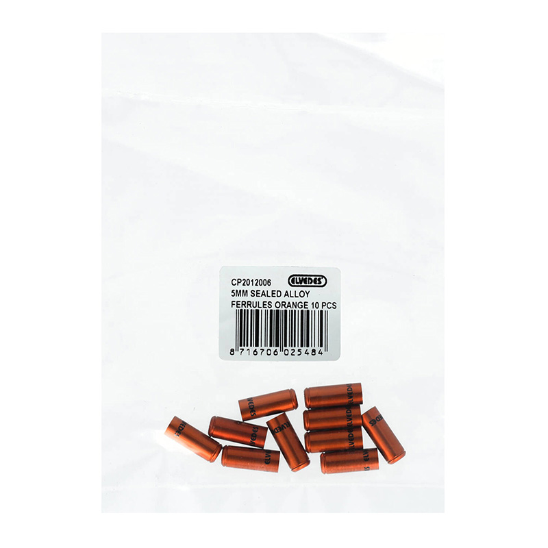 Embout de gaine de frein 5 mm alu orange étanche Elvedes (lot de 10) - vue 3