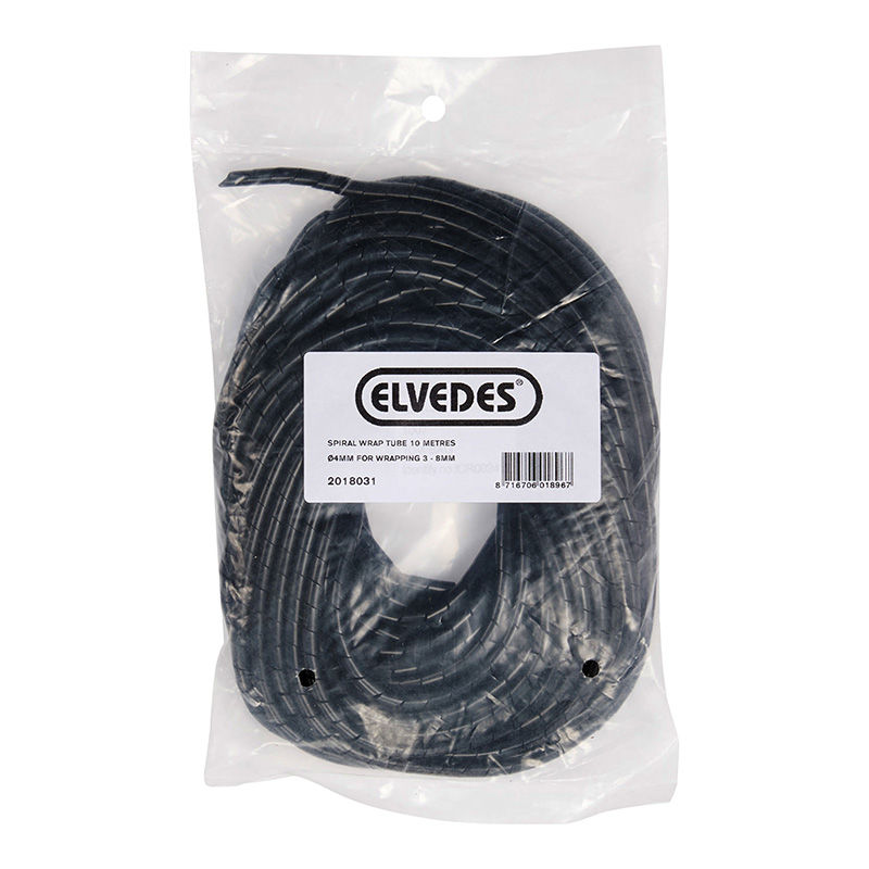 Gaine spirale flexible Elvedes pour fil électrique VAE diamètre 4 mm noir (10 m)