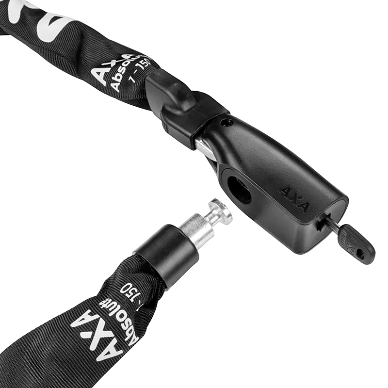 Antivol velo chaine a cle Axa absolute diam 7 MM L1.50M noir - securite niveau 9-15 - vue 2