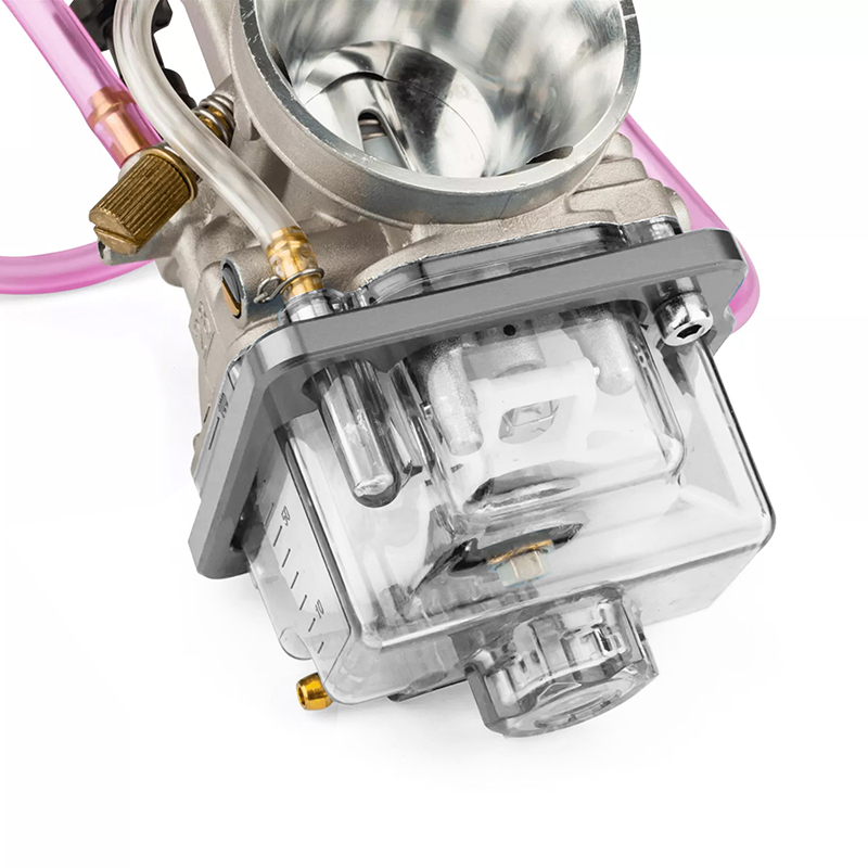 Cuve de carburateur type PWK 19 à 30 mm transparent avec vis et rehausseur - vue 2