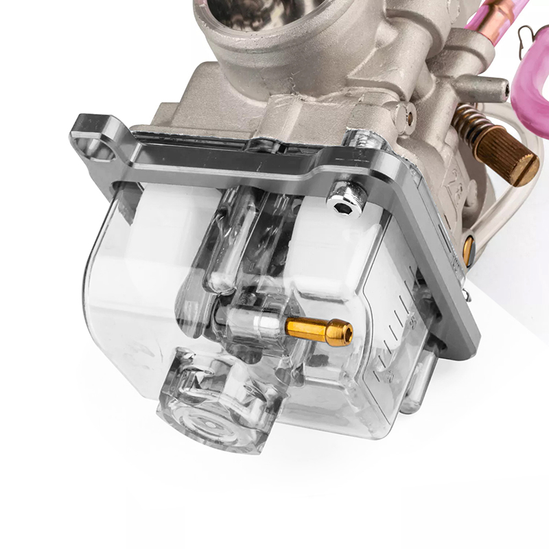 Cuve de carburateur type PWK 19 à 30 mm transparent avec vis et rehausseur - vue 3