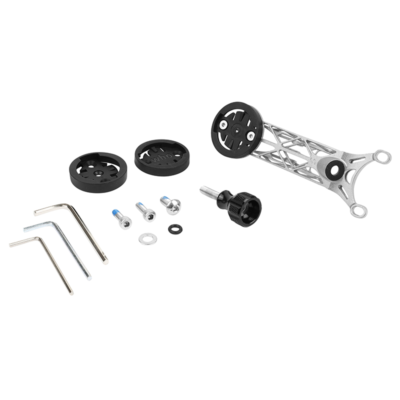 Support GPS-compteur-éclairage 3D titane fixation cintre combo Big Rock generation 2 compatible Garmin 1050 - Newton - vue 3