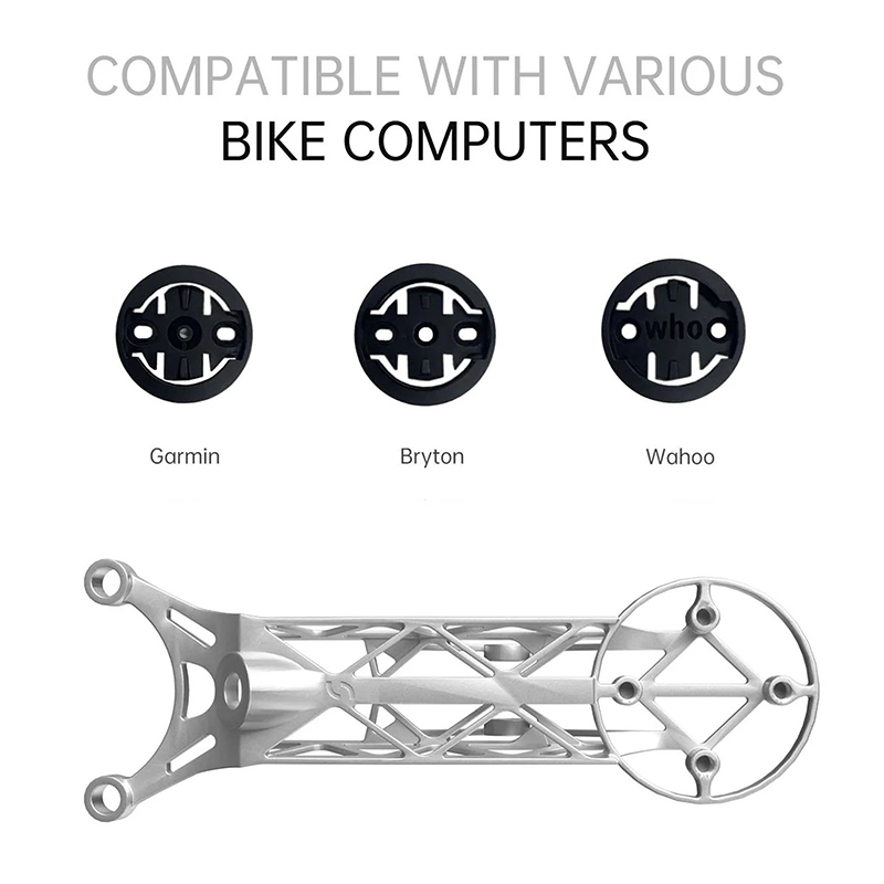 Support GPS-compteur-éclairage 3D titane fixation cintre combo Big Rock generation 2 compatible Garmin 1050 - Newton - vue 4