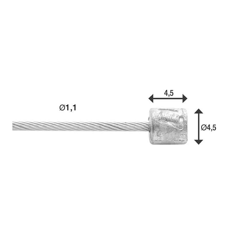 Câble de dérailleur Elvedes inox D1.1 mm L4.00 m compatible Shimano-SRAM - vue 3