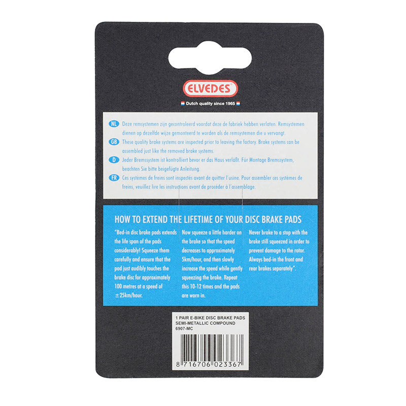 Plaquettes de frein route Elvedes semi-métalliques pour Shimano Dura-Ace R9170, Ultegra R8070, Tiagra R4770, RS805, RS505, RS405, RS305 (paire) - vue 3